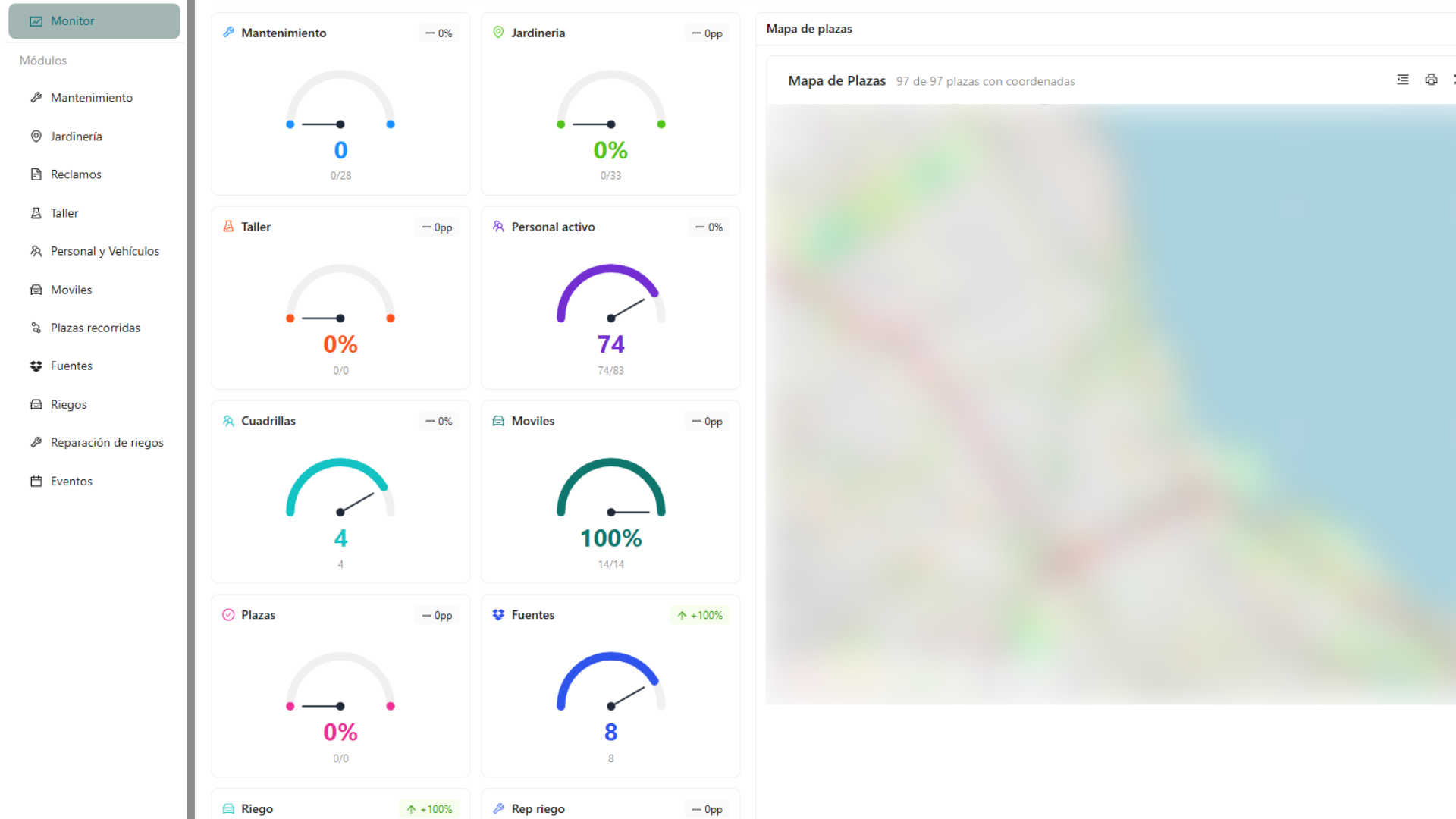 Screenshot de la interfaz del proyecto SIGEV